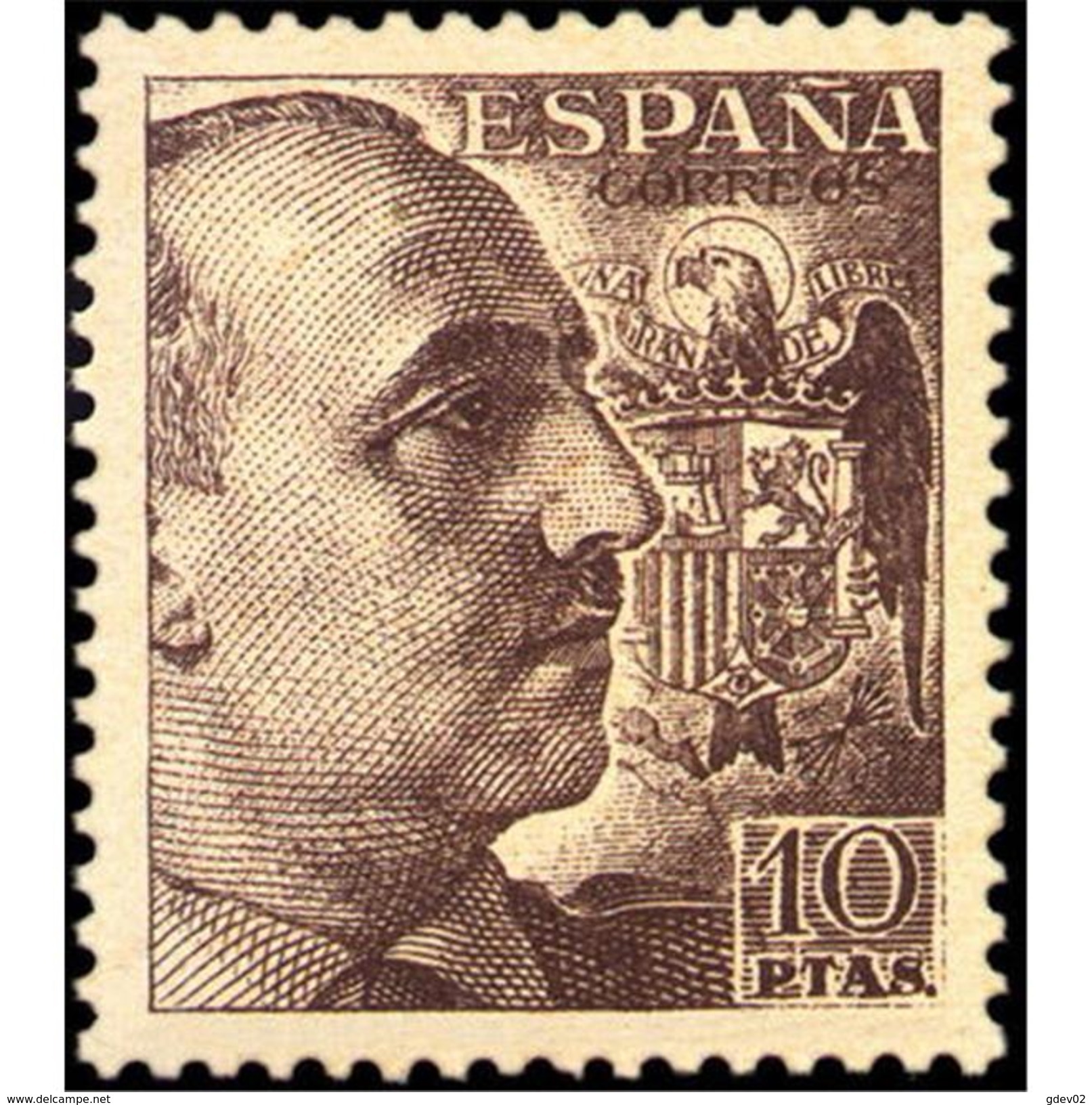 ES1059STV-LFT***1059STAN.España.Spain  Espagne. General FRANCO .1945/55. (Ed 1059**) Sin Charnela - Nuevos