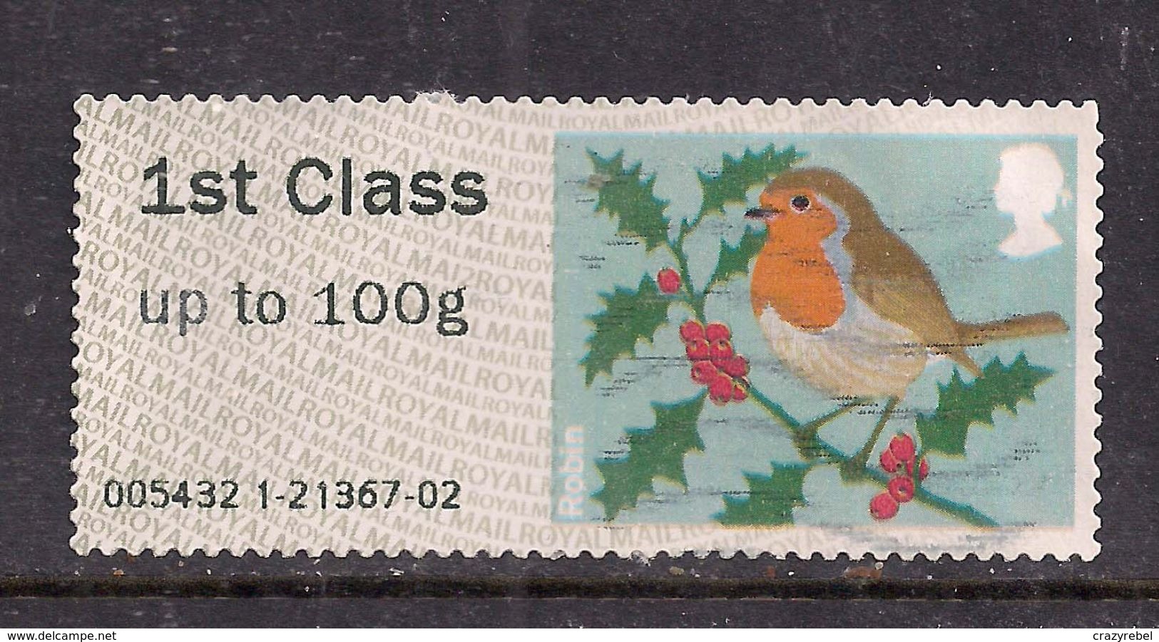 GB 2012 QE2 1st Up To 100 Gms Post & Go Christmas Robin ( T748 ) - Post & Go (distributeurs)