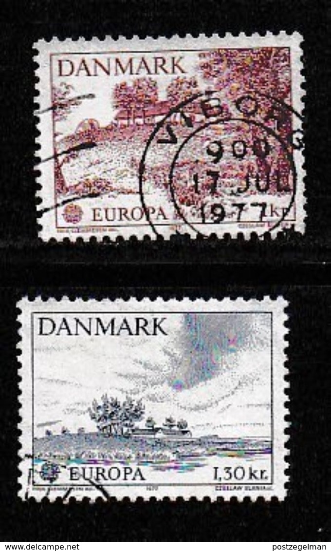 DENMARK, 1977, Used Stamp(s), Europa,  MI 639-640, #10134, Complete - Used Stamps