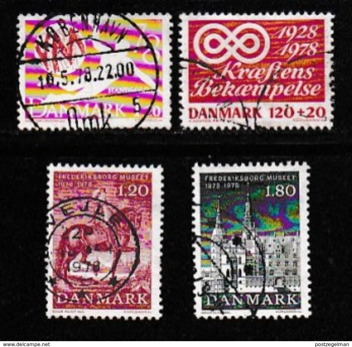 DENMARK, 1978, Used Stamp(s), Various Stamps,  MI 655=672, #10139, 4 Values - Used Stamps