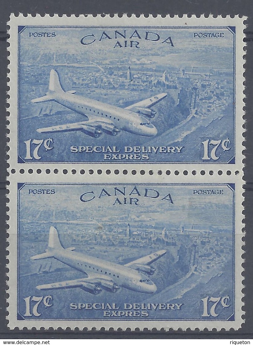 CANADA - 1946 - Poste Aérienne Par Exprès N° 12 - Paire Verticale Sans Charnière - XX - MNH - TB - - Poste Aérienne: Exprès