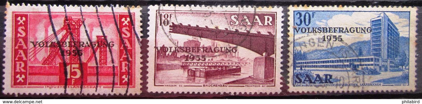 SARRE           N° 344/346             OBLITERE - Used Stamps