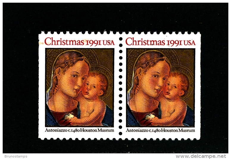 UNITED STATES/USA - 1991  CHRISTMAS  MADONNA PAIR EX BOOKLET  MINT NH - Nuovi