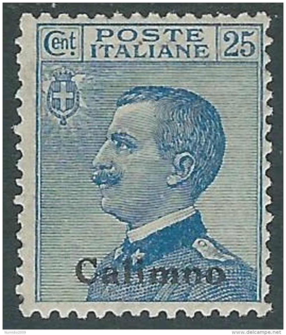 1912 EGEO CALINO EFFIGIE 25 CENT MH * - I37-7 - Aegean (Calino)