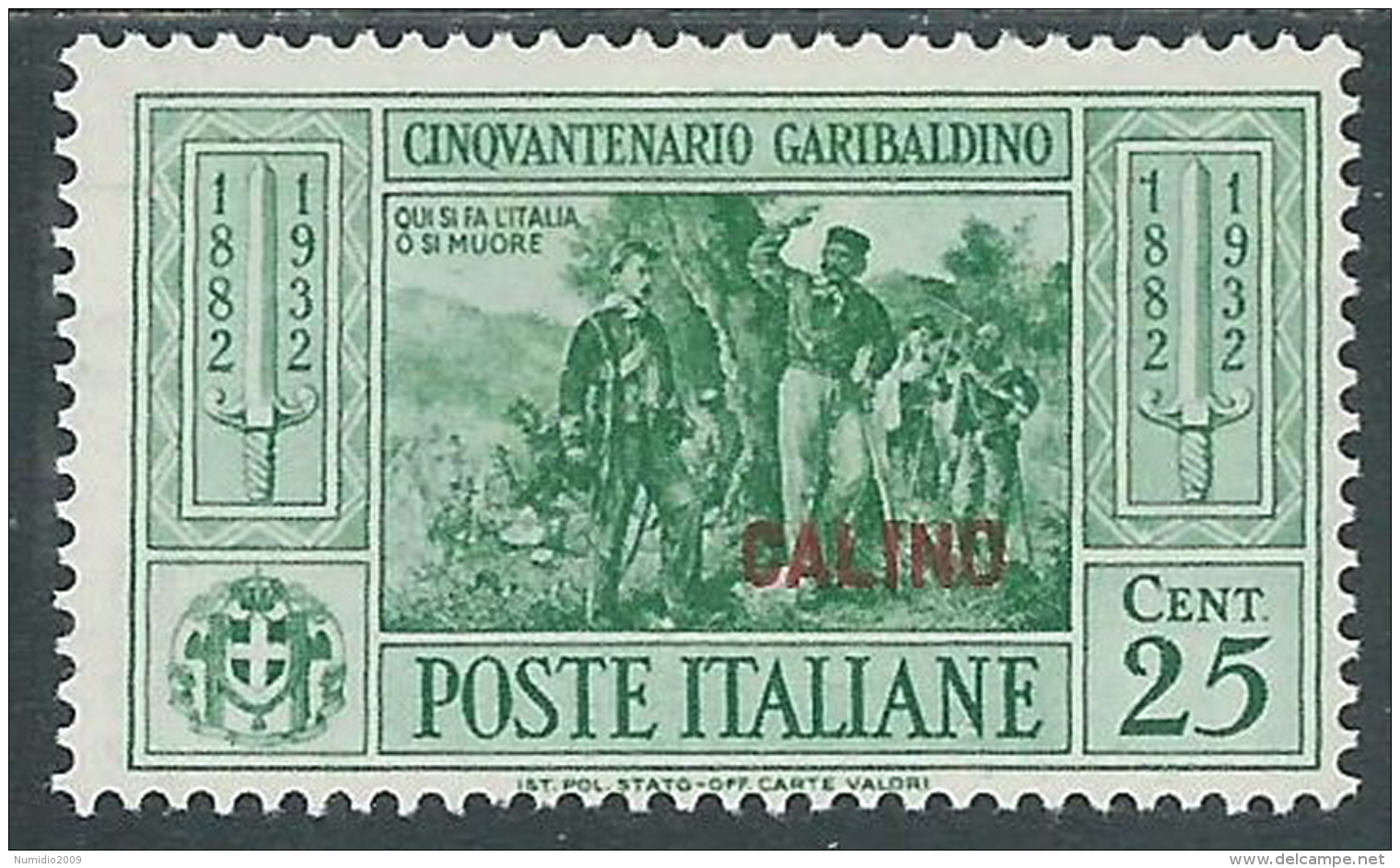 1932 EGEO CALINO GARIBALDI 25 CENT MH * - I39 - Egée (Calino)