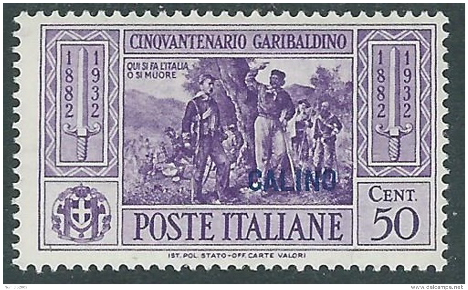 1932 EGEO CALINO GARIBALDI 50 CENT MH * - I39 - Egée (Calino)