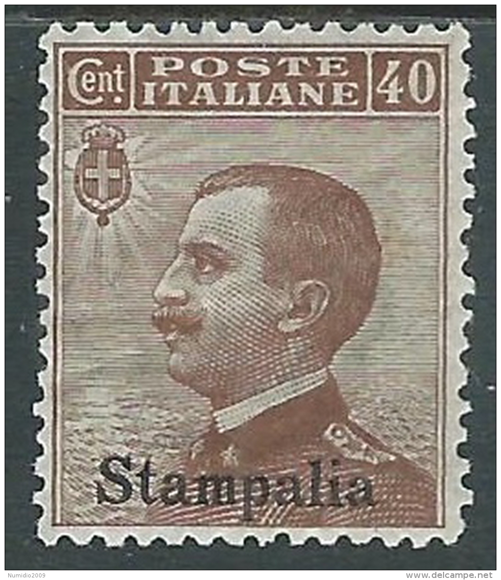 1912 EGEO STAMPALIA EFFIGIE 40 CENT MH * - I38-8 - Egeo (Stampalia)