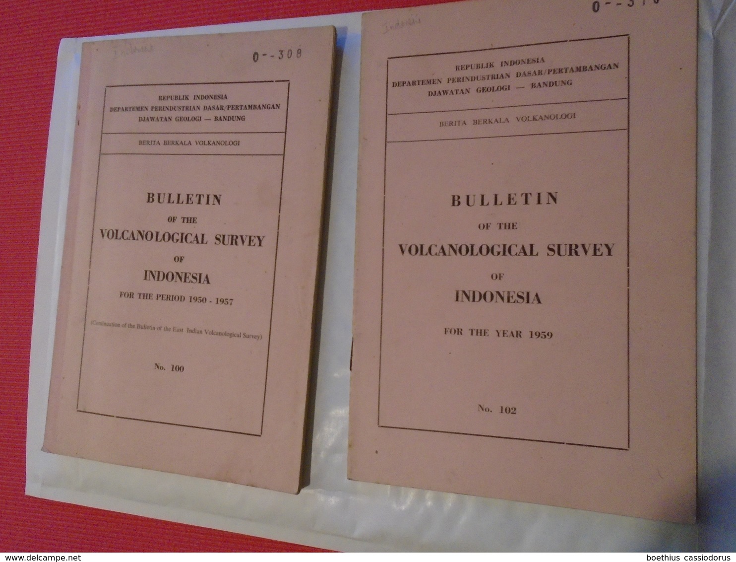 Volcanologie Indonésie : BULLETIN OF THE VOLCANOLOGICAL SURVEY OF INDONESIA N° 100 + 102 - Earth Science