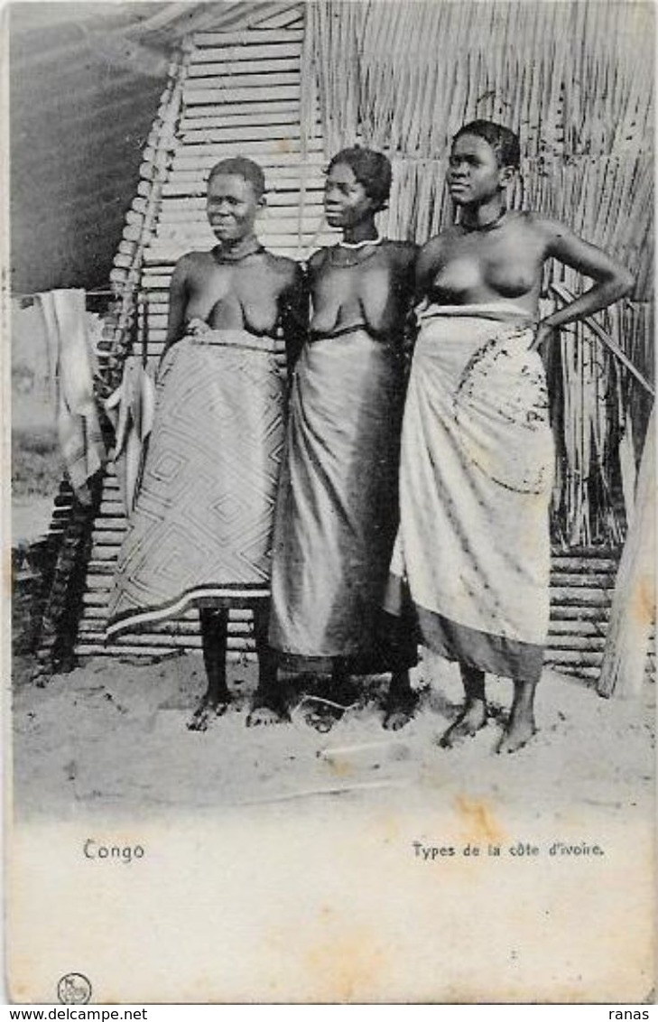 CPA Congo Français Afrique Noire Type Ethnic Nu Féminin Femme Nue Circulé - Congo Français