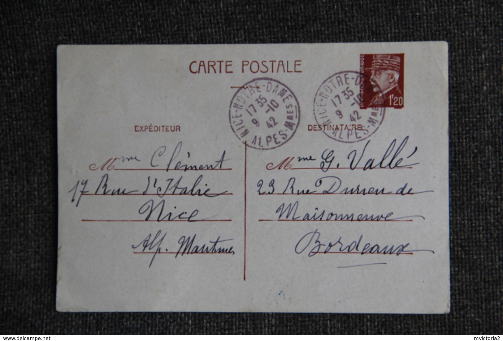 Guerre 1939-45 : Correspondance Militaire - Entier Postal 1942 - War 1939-45