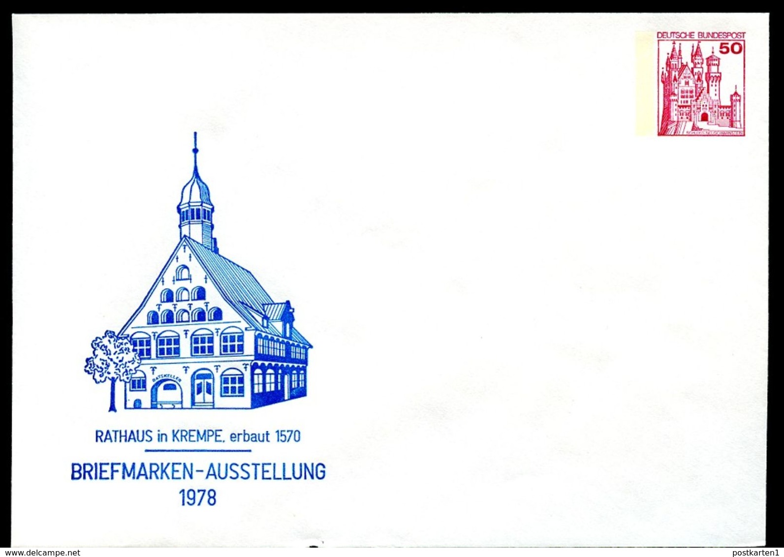 Bund PU112 C2/009 Privat-Umschlag RATHAUS KREMPE 1978 - Private Covers - Mint