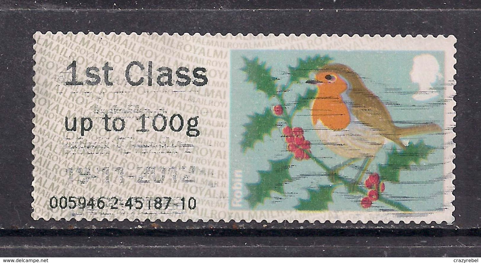 GB 2012 QE2 1st Up To 100 Gms Post & Go Christmas Robin ( T720 ) - Post & Go (distributeurs)