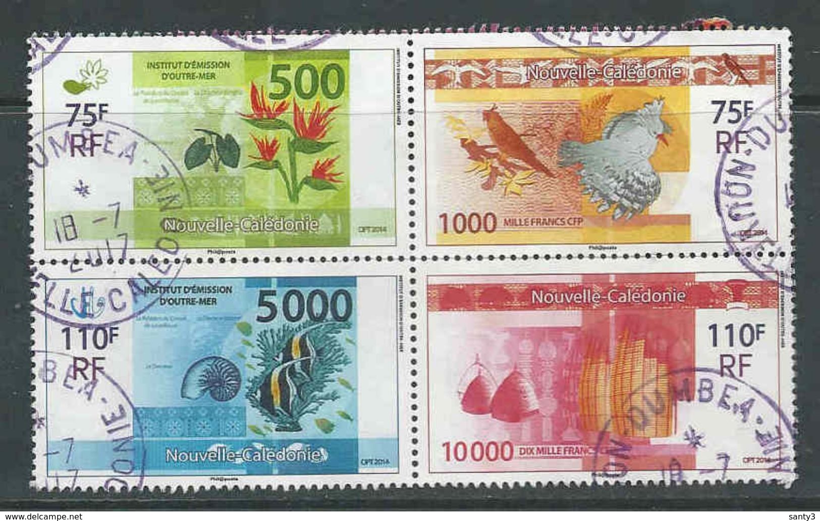 Nieuw-Caledonie, Yv  1208-11 Jaar 2014,  In Blok,  Gestempeld, Zie Scan, - Oblitérés