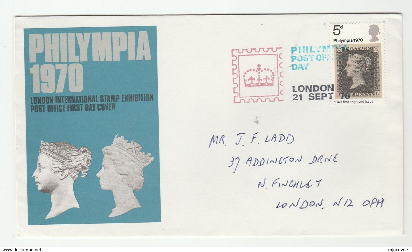 1970 GB Philympia 'POST OFFICE DAY' EVENT COVER PENNY BLACK Stamps On Stamp Philatelic Exhibition - Timbres Sur Timbres