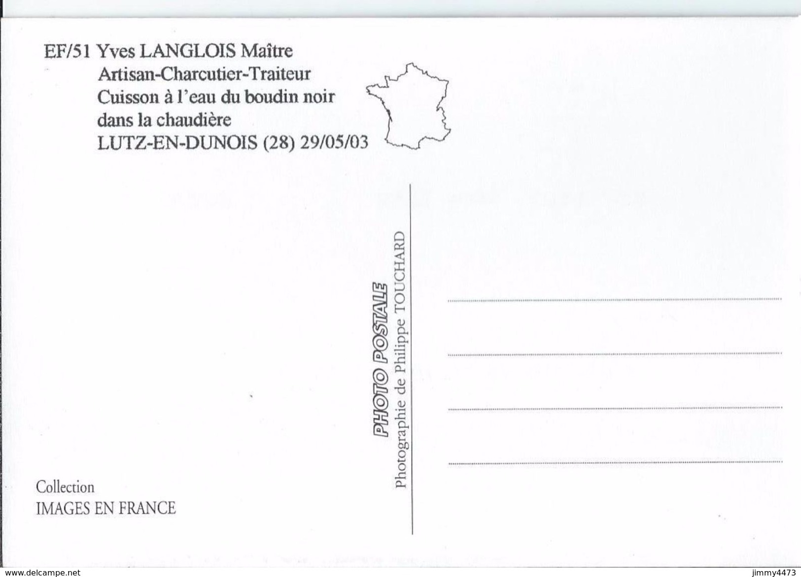 CPM -Yves LANGLOIS Artisan-Charcutier Cuisson à L'eau Du Boudin Noir - LUTZ EN DUNOIS 28 Eure Et Loir -  Phot P.TOUCHARD - Artisanat