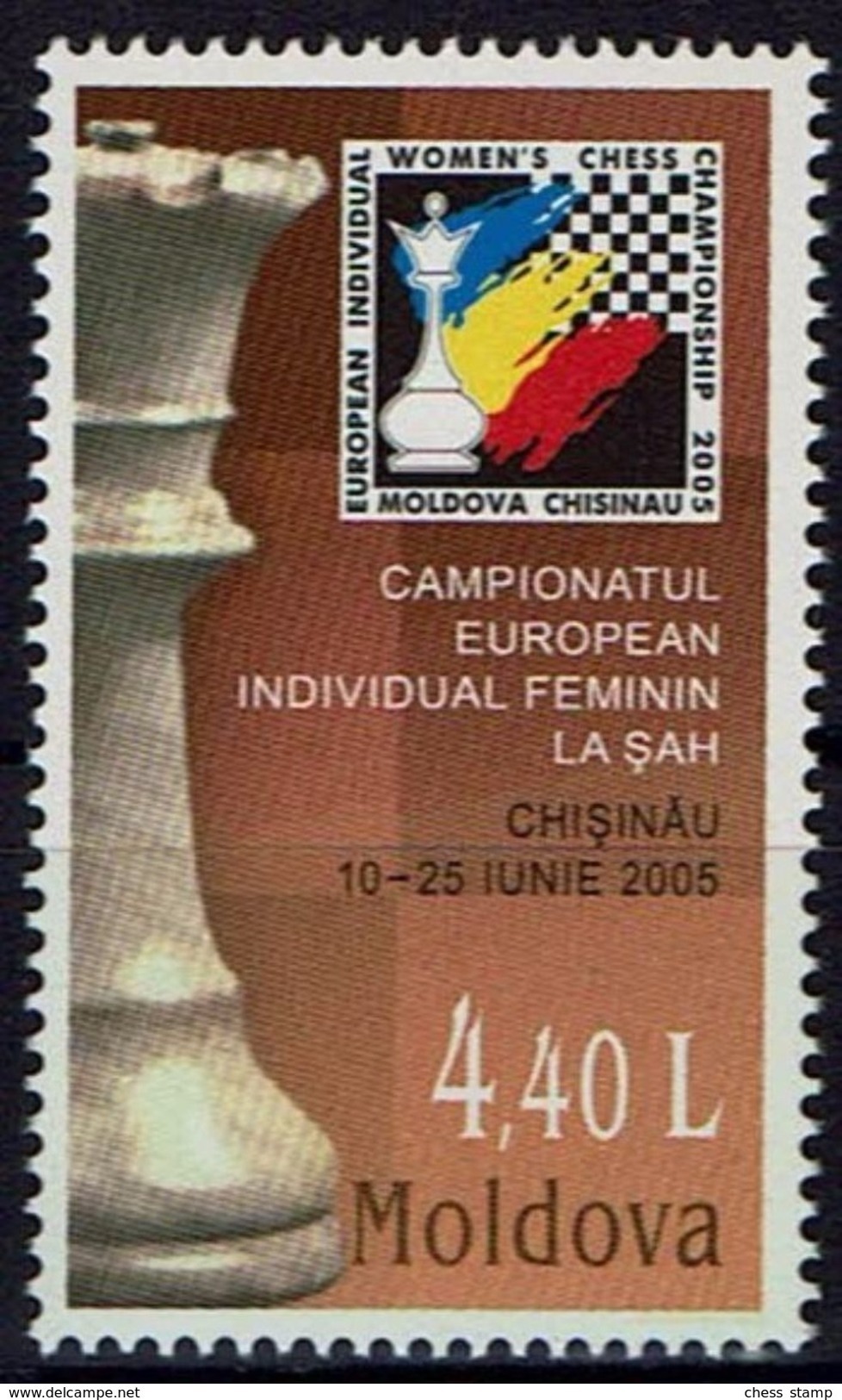 Schach Chess Ajedrez échecs -  Moldawien Moldavia Moldova 2005 -Europameisterschaft Der Frauen - MiNr 513 - Chess