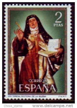 St. Teresa De Avila - Schutzpatrone Der Schachspielers - Patronage Of Chess - Spanien Espana 1971 - Schach