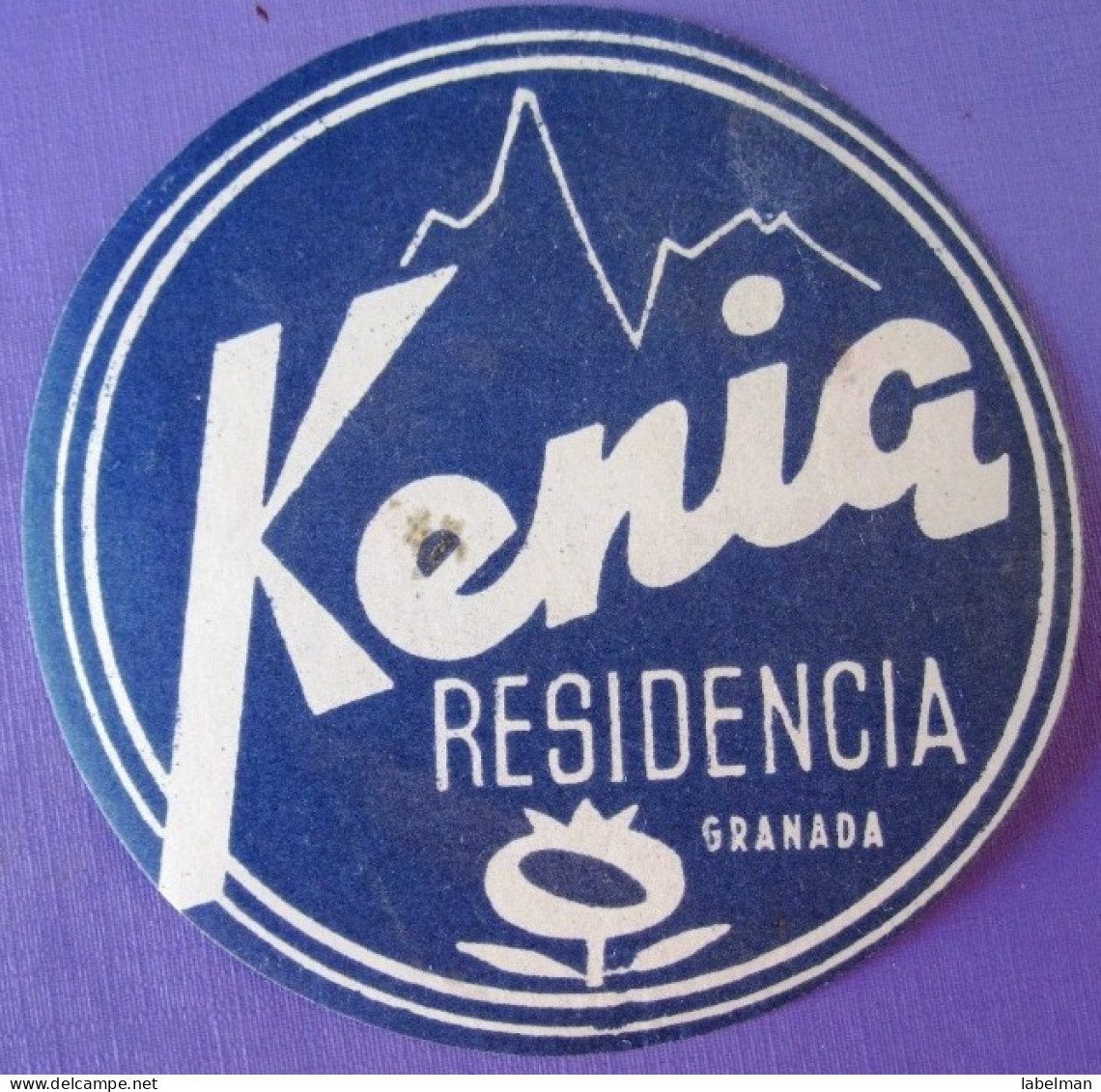 HOTEL RESIDENCIA PENSION HOSTAL CAMPING KENIA GRANADA SPAIN LUGGAGE LABEL ETIQUETTE AUFKLEBER DECAL STICKER MADRID - Hotel Labels