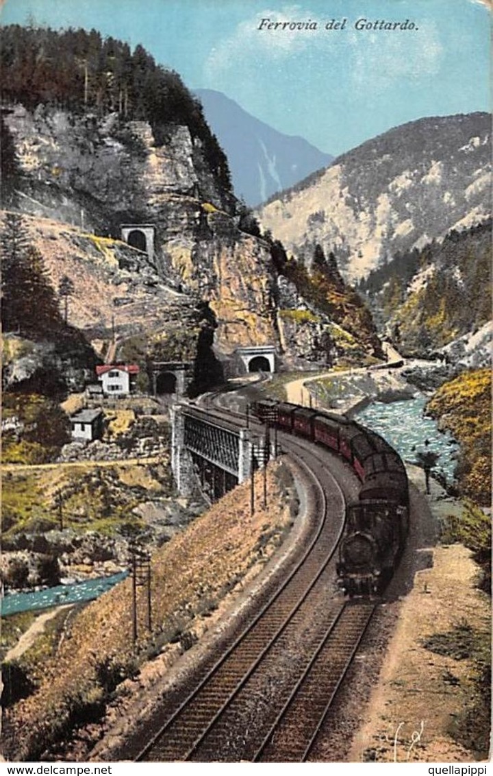 07481 "FERROVIA DEL GOTTARDO - GALLERIA SPIRALE DEL PRATO" TRENO. CART NON SPED - Treni