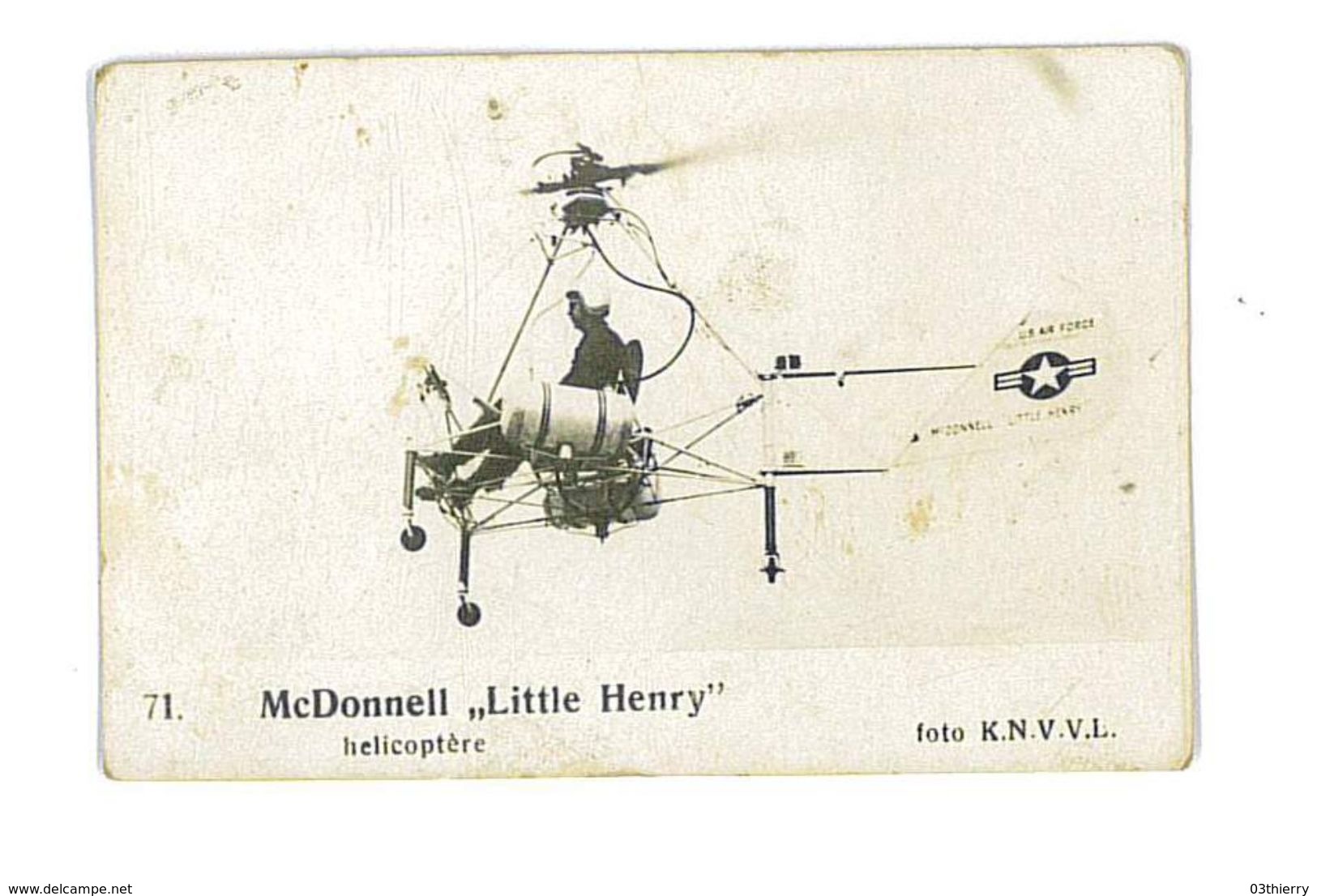 IMAGE AVION FOTO KNVVL AVIATION PAYS-BAS N°71 MC DONNELL LITTLE HENRY HELICOPTERE - Autres & Non Classés