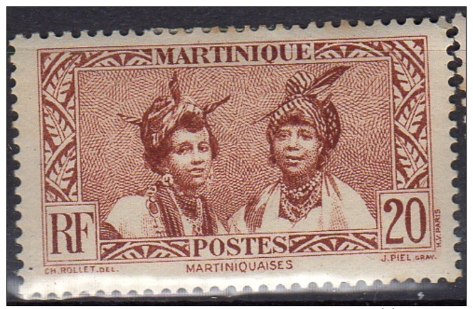 Martinique 1933-38 Martiniquaises 20c N° 139 Neuf* - Unused Stamps