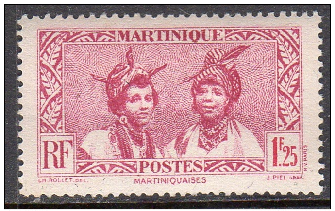 Martinique 1939-40 Martiniquaises 1f25 N° 181 Neuf* - Nuovi