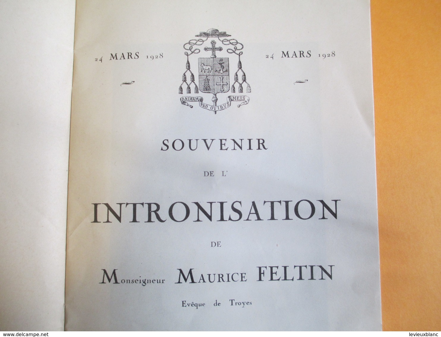 Plaquette  Souvenir/ Intronisation De Monseigneur Maurice FELTIN/ Evêque De TROYES/ 1928    PROG163 - Religion & Esotérisme