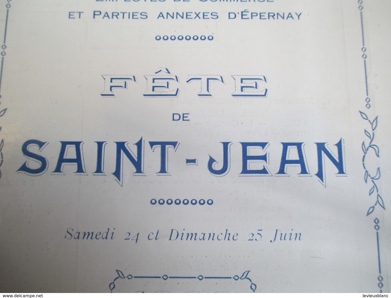 Programme/ Fête De Saint-Jean/ Corporatio Des Ouvriers Cavistes- Tonneliers_Bouchonniers/EPERNAY/ 1922    PROG164 - Godsdienst & Esoterisme