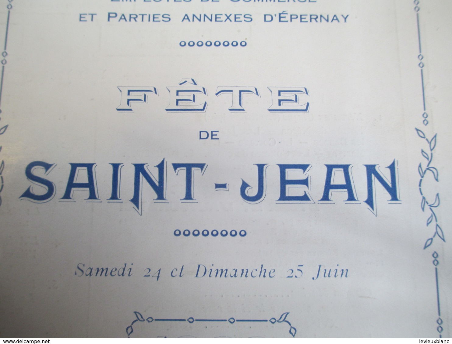 Programme/ Fête De Saint-Jean/ Corporatio Des Ouvriers Cavistes- Tonneliers_Bouchonniers/EPERNAY/ 1922    PROG164 - Religión & Esoterismo