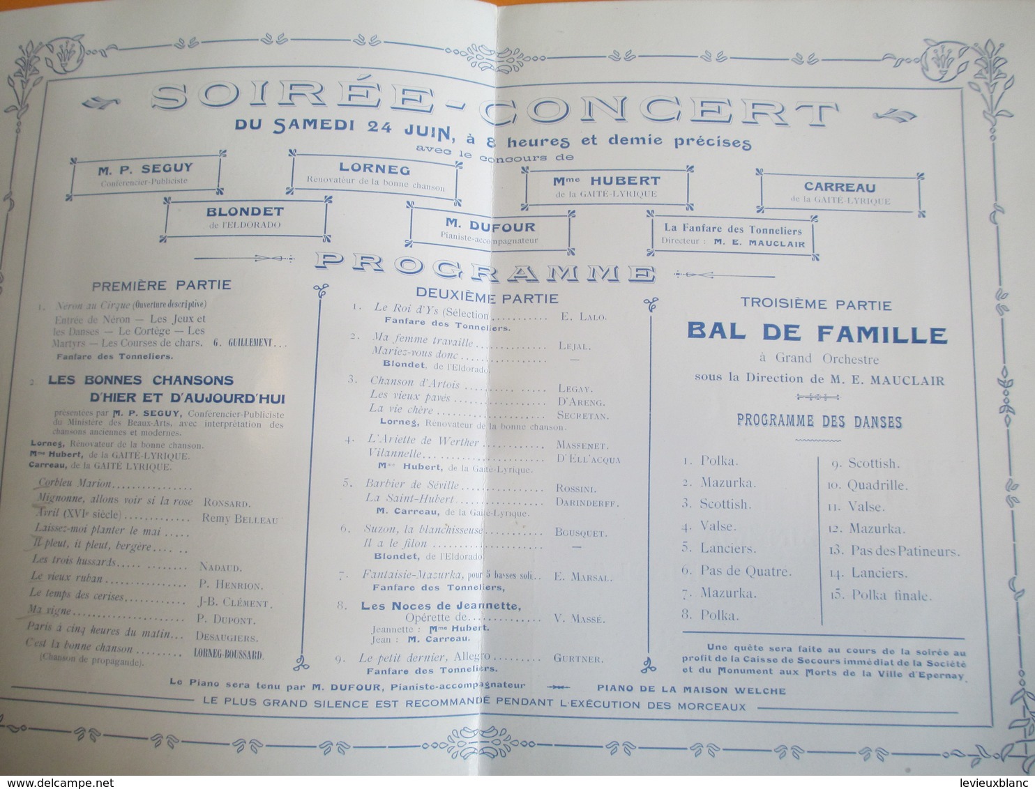 Programme/ Fête De Saint-Jean/ Corporatio Des Ouvriers Cavistes- Tonneliers_Bouchonniers/EPERNAY/ 1922    PROG164 - Godsdienst & Esoterisme