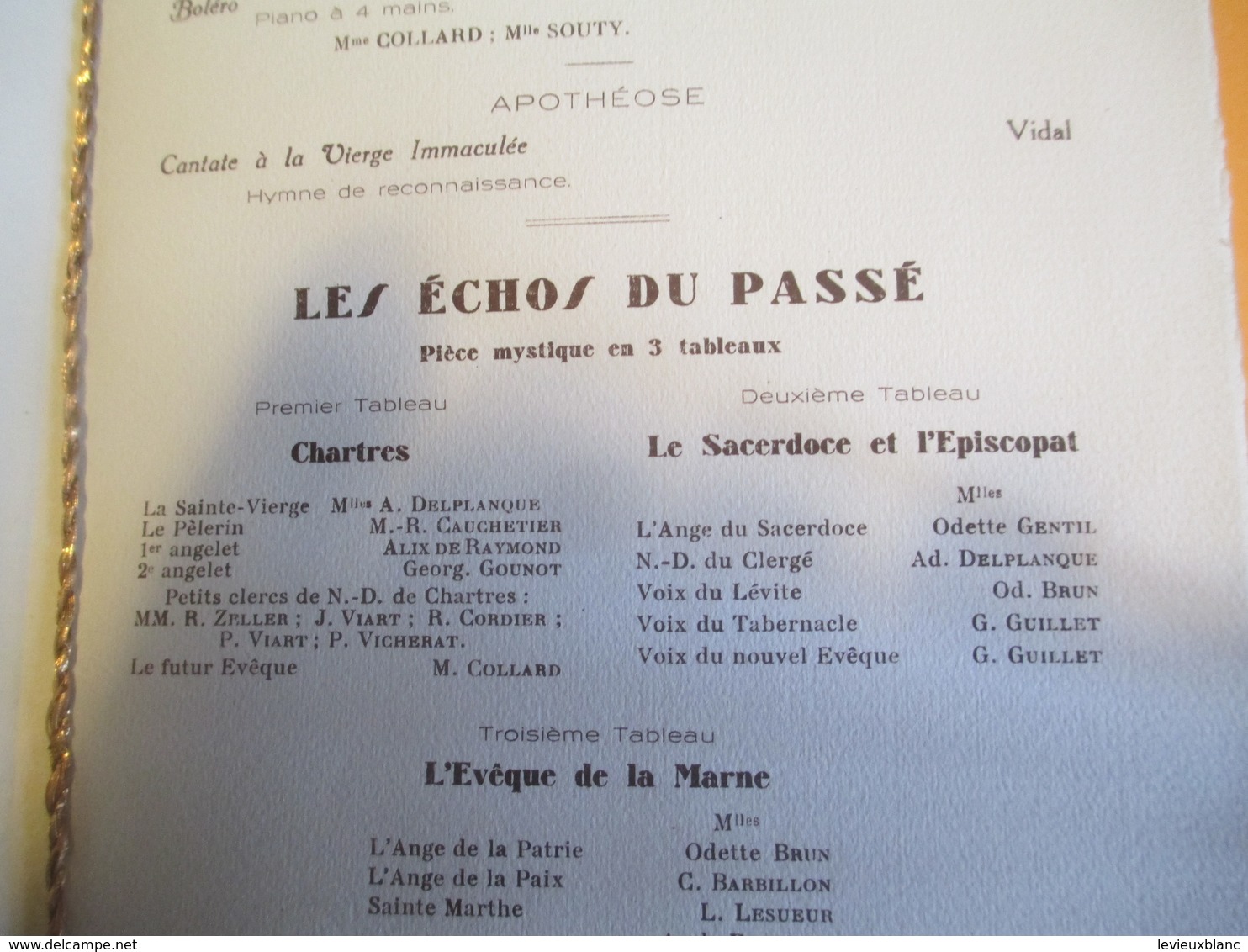 Programme enluminé/Jubilé Sacerdotal de sa Grandeur Monseigneur TISSIER/Sainte Marthe/ EPERNAY/ 1930    PROG166