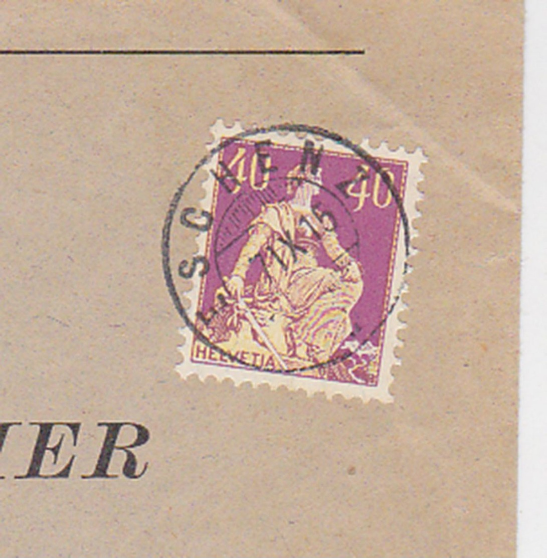 SWITZERLAND 1915 (7.9.) BANK COVER (Return Env.München Germany) USED POSTMARK "Eschenz" - Eschenz