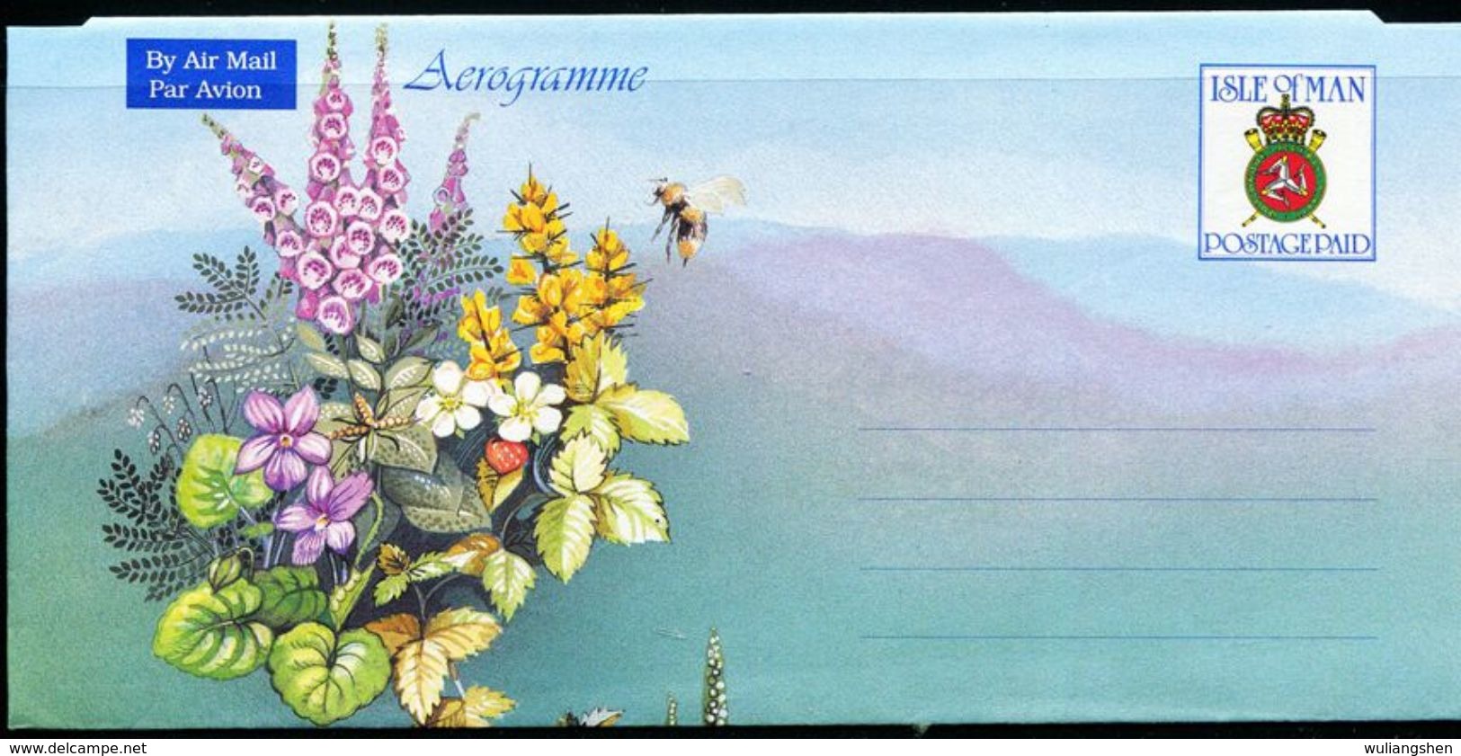 PA2086 Isle Of Man Isle Of The 90's Logo And Flower Stamp MNH - Isola Di Man