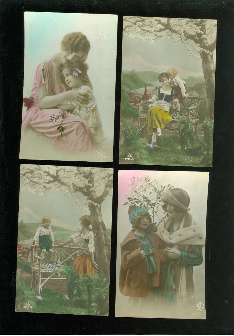 Beau lot de 60 cartes postales de fantaisie enfant  fillette  femme   Mooi lot van 60 postkaarten fantasie - 60 scans