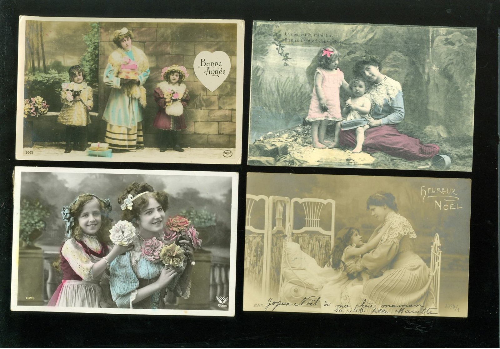 Beau lot de 60 cartes postales de fantaisie enfant  fillette  femme   Mooi lot van 60 postkaarten fantasie - 60 scans