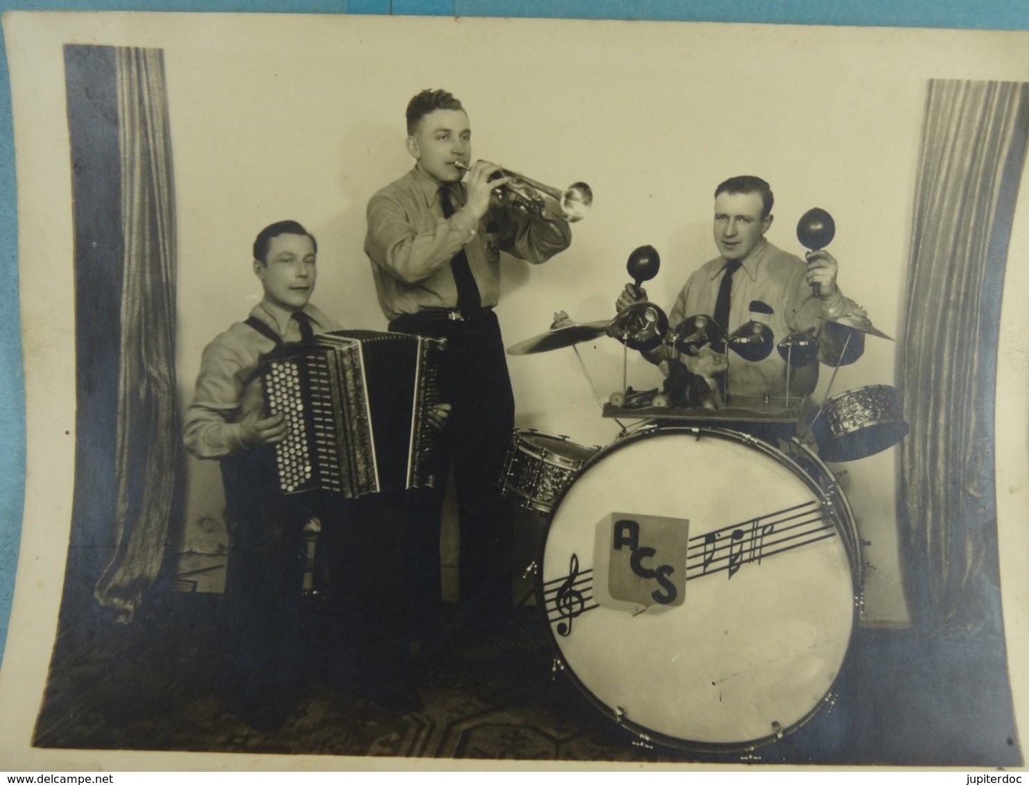 Lot De 3 Photos Orchestre ACS Ecaussinnes 1951 - Lieux