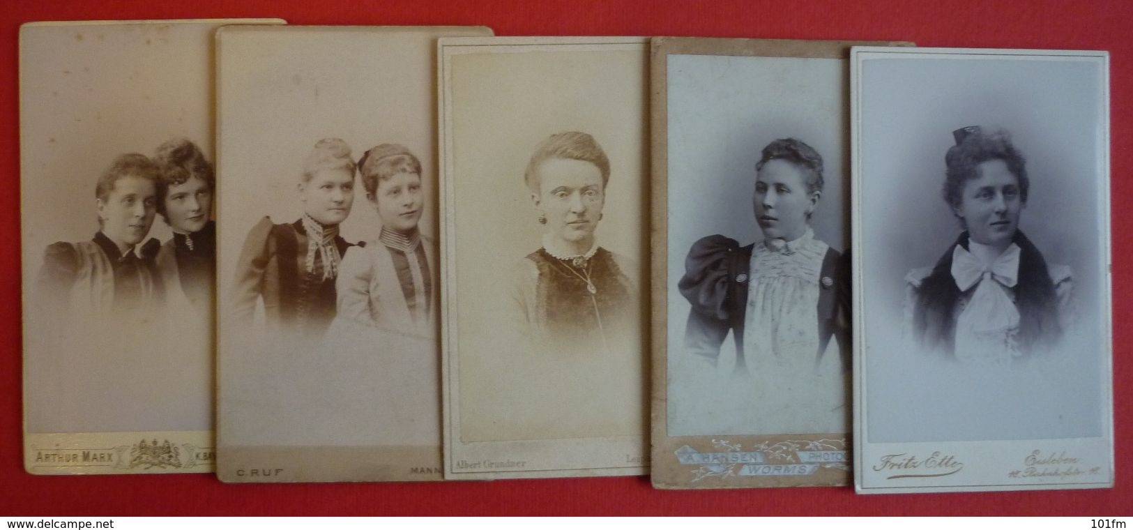 Lot Of 5 Female Kabinet Photographs - Early 1900 - Photographie