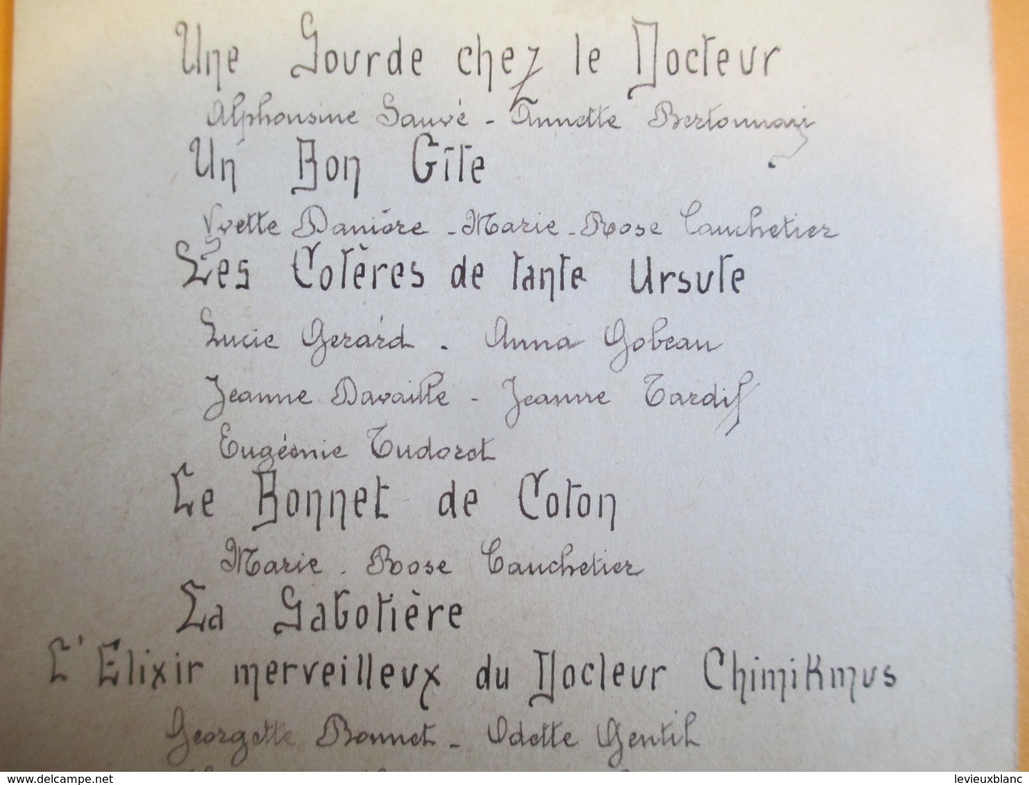 Programme Dessiné/Fait Main /Théatre D'amateurs? /  Sainte Marthe /Epernay / 1930   PROG170 - Programma's