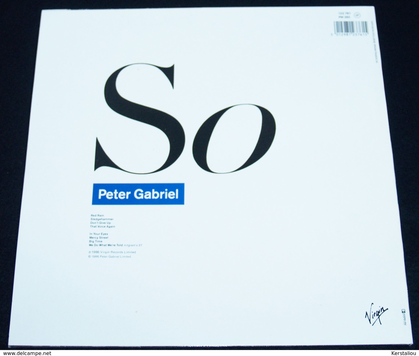 PETER GABRIEL – SO – 1986 – 123 761 – VIRGIN Records Limited - Rock