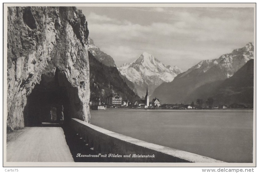 Suisse - Axenstrasse Mit Flüelen Und Bristenstock - Flüelen