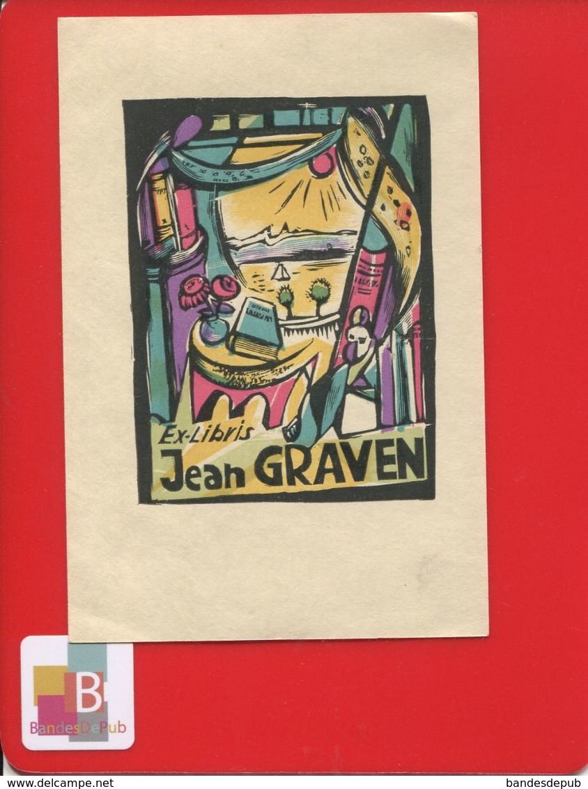 Superbe EX LIBRIS Couleur Jean GRAVEN - Bookplates