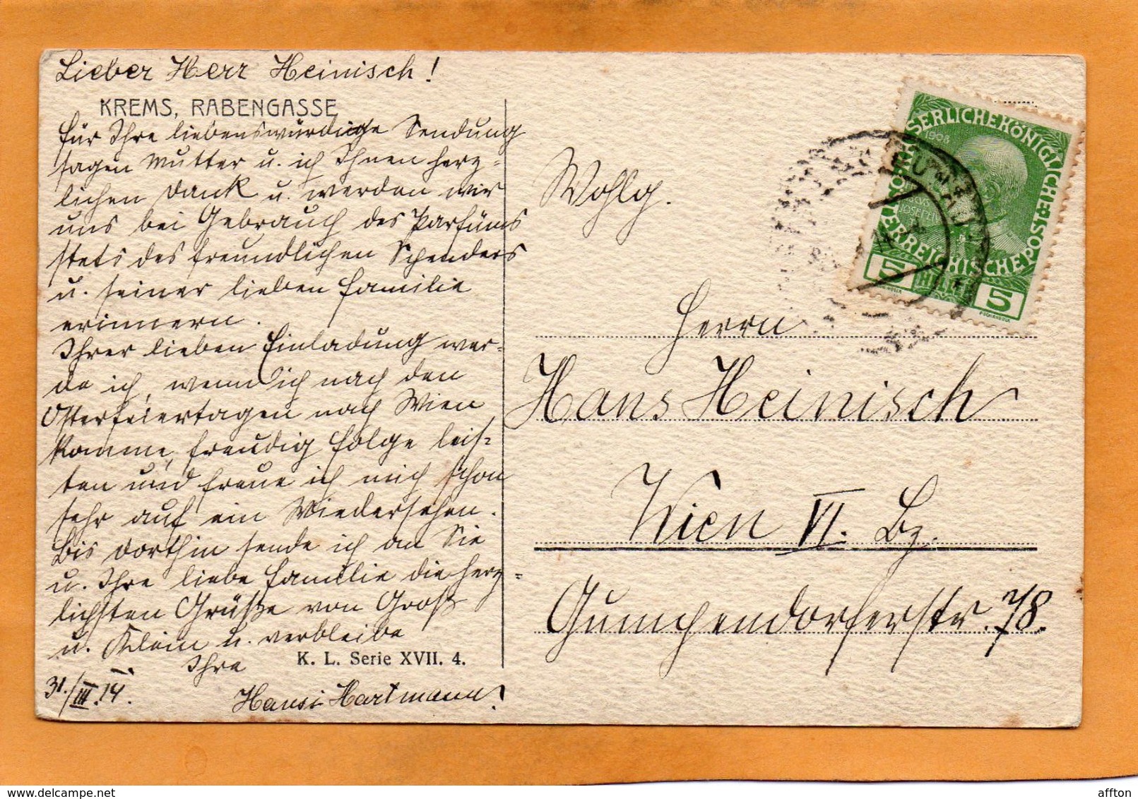 Krems Rabengasse 1910 Postcard - Krems An Der Donau