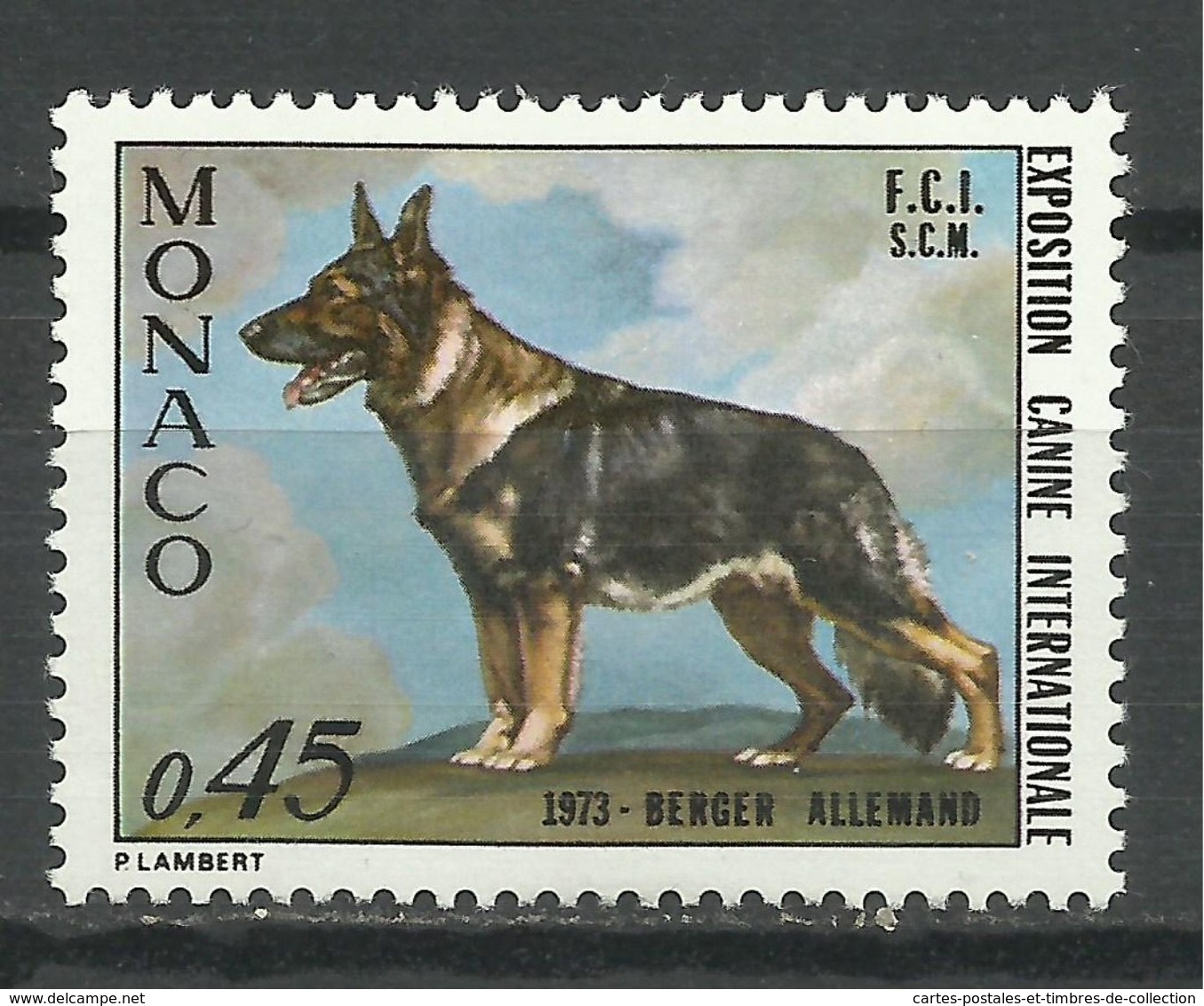 MONACO , 0,45 Frs , Exposition Canine , Berger Allemand , 1973  , N° YT 922 , NEUF ** - Neufs