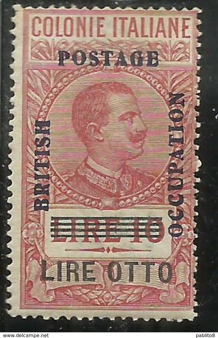 AFRICA ORIENTALE 1941 OCCUPAZIONE BRITANNICA LIRE 8 SU 10 MNH - Afrique Orientale