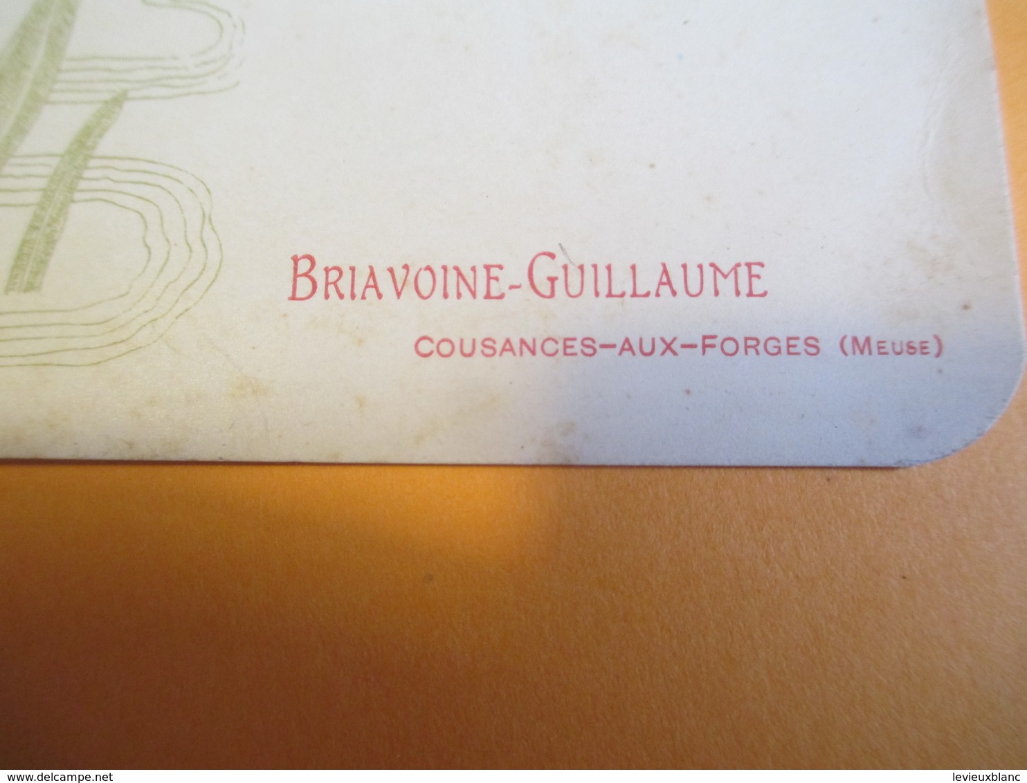 Menu/Souper/ Briavoine-Guillaume/Cousances Aux Forges /MEUSE/ Art Nouveau/ Petit/ /1906      MENU239 - Menus