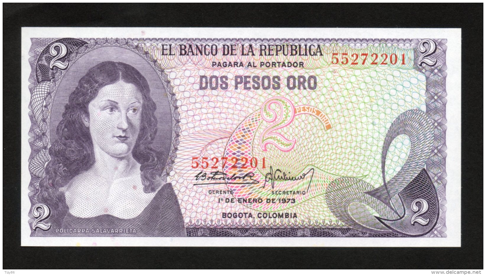 Banconota Colombia 2 Pesos Oro 1973 (FDS/UNC) - Colombia