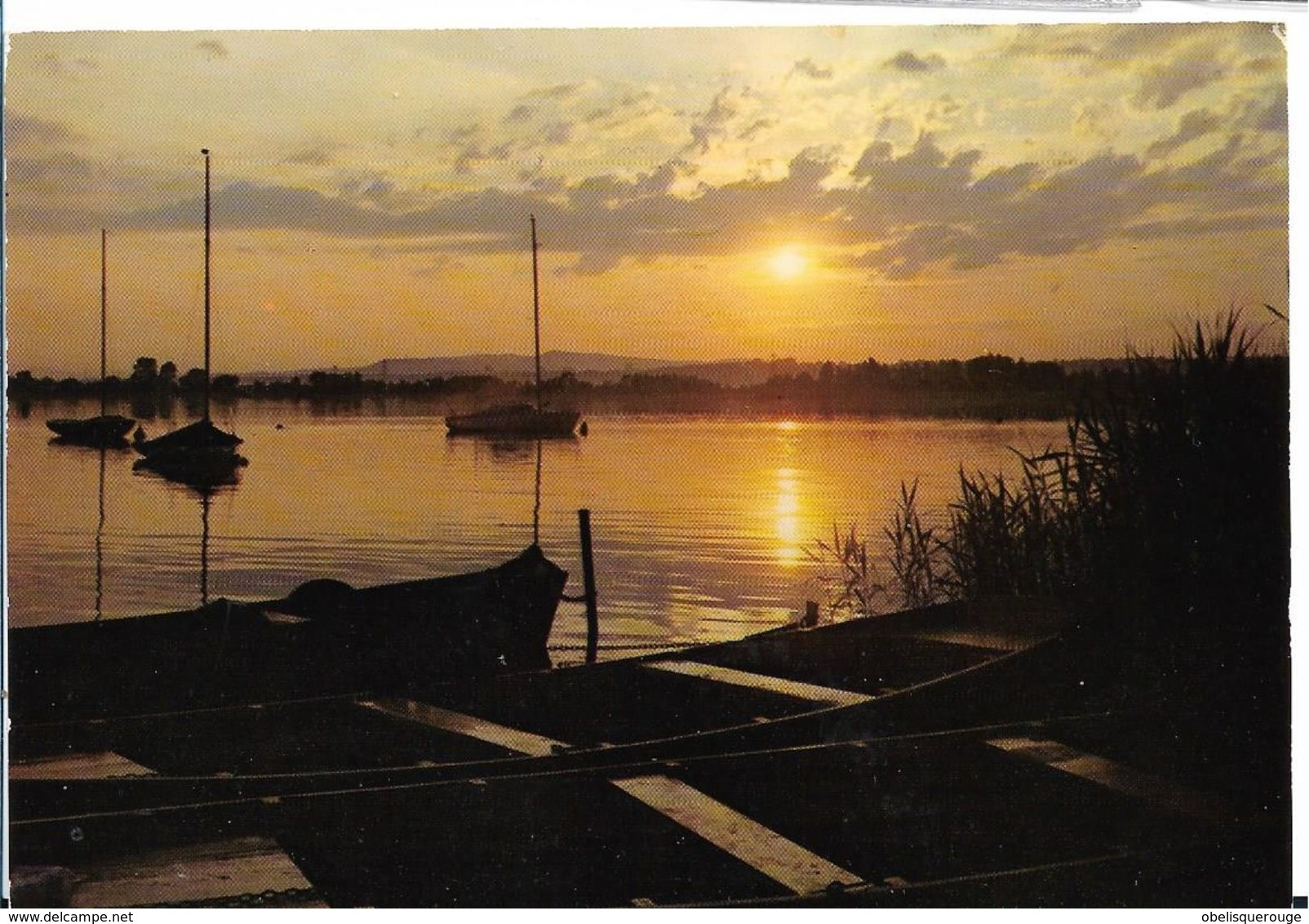 BARQUES DANS LE COUCHER DE SOLEIL FRONTIGNAN - Controluce