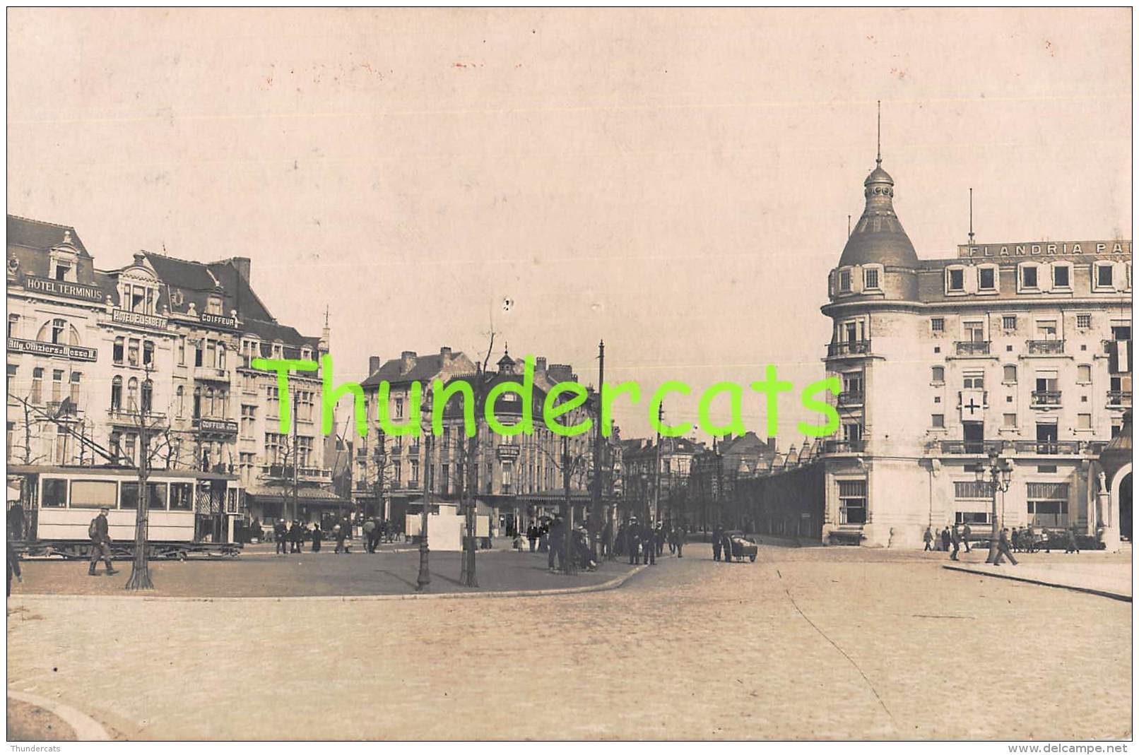 CPA CARTE DE PHOTO GAND FOTOKAART GENT MARIA HENDRIKAPLEIN PUB CHOCOLAT MARTOUGIN - Gent