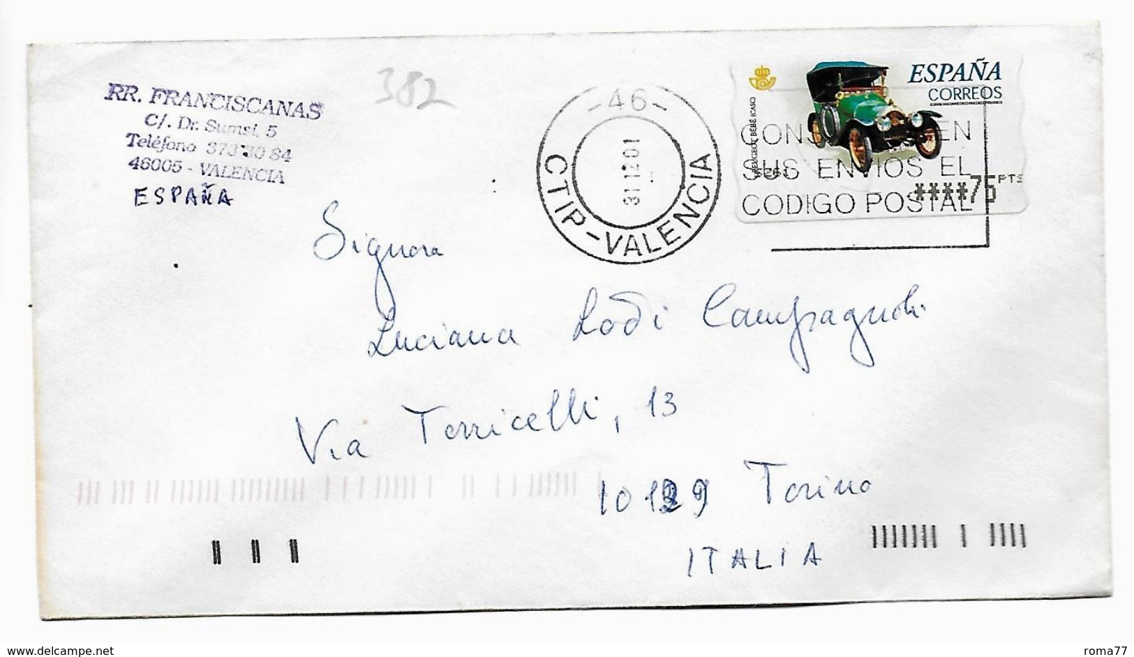 EDB382  - SPAGNA , Lettera Del 2001 - Storia Postale