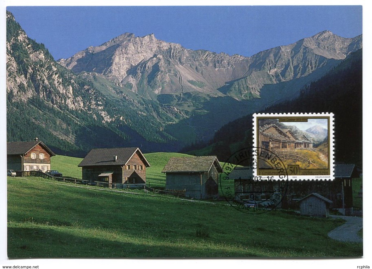 RC 7460 LIECHTENSTEIN 1993 TABLEAU CABANES A STEG CARTE MAXIMUM TB - Cartes-Maximum (CM)